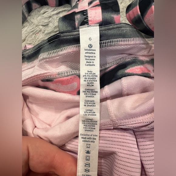 Lululemon Rest Less Pink Camo Tank Size 6 *stained* - Picture 3 of 8